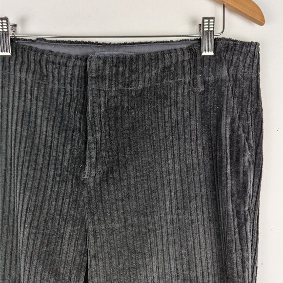 Vintage Y2K Banana Republic Black Velvet Ribbed Stretch Bootcut Pants Size 10 - Picture 2 of 8